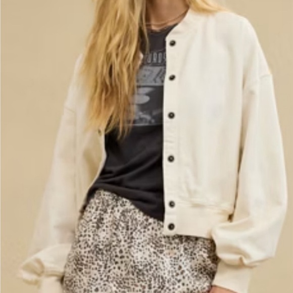 Aerie NWT Soft Landing Bomber,  Medium, Natural Color - Picture 2 of 10